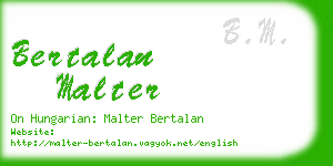 bertalan malter business card